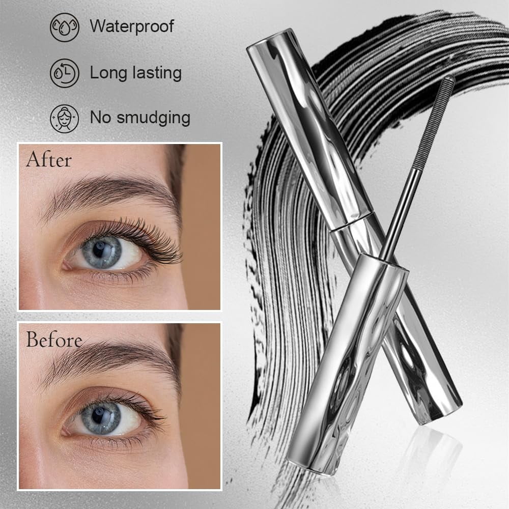 Waterproof Fiber Mascara, Tubular Eyelash Mascara, Curling Mascara Non-Smudge (1 PC)