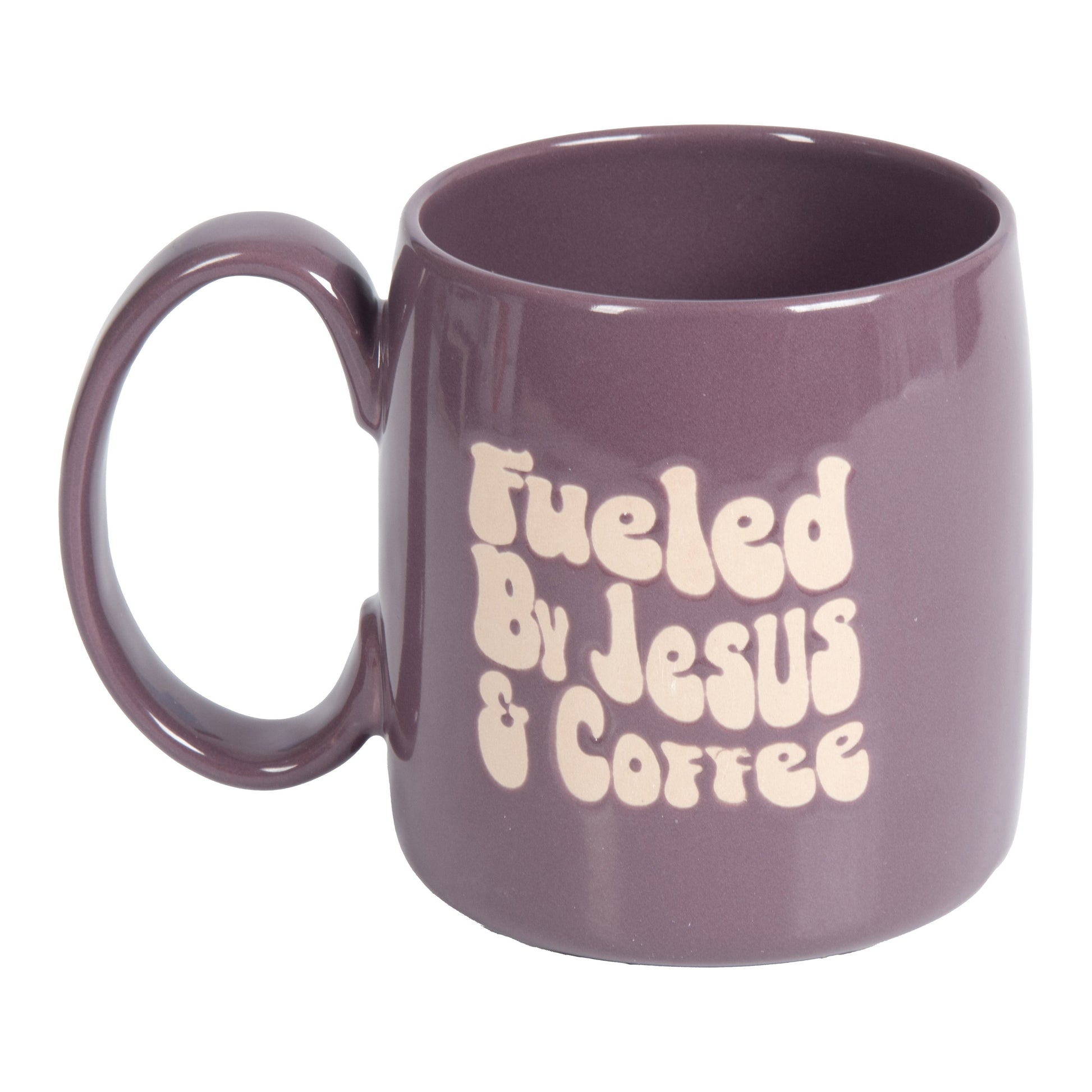 (4 Pack)  Fueled by Jesus and Coffee Purple 20.5Oz Stoneware Mug