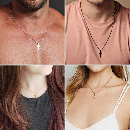 Cross Pendant with Chain for Men - Mens Cross Necklace Stainless Steel Plain Cross Pendant Gold Cross Necklace for Men Jewelry Cross Chain, Cross Necklace for Men Him Teen Teenage Gifts 20 Inch