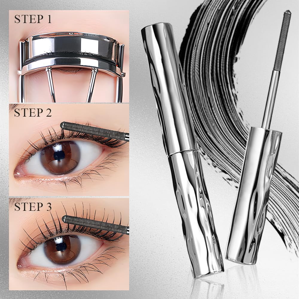 Waterproof Fiber Mascara, Tubular Eyelash Mascara, Curling Mascara Non-Smudge (1 PC)